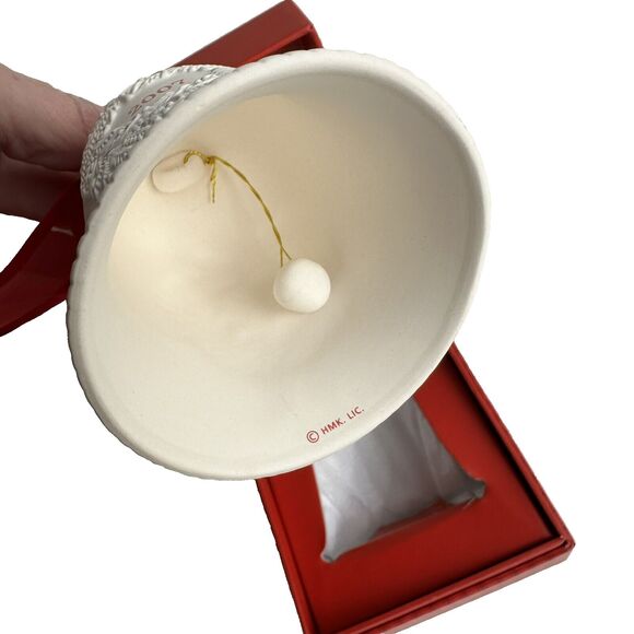 Set of 2 Hallmark Bell Ornaments 2007 & 2008 Bell Christmas Tree Ivory Porcelain - Picture 5 of 10